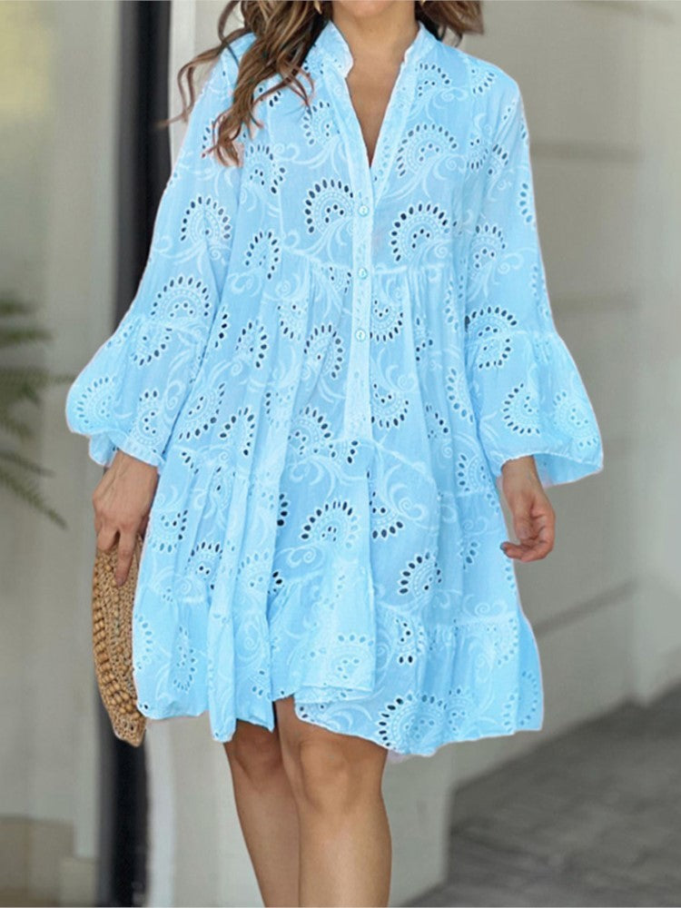 Christine | Women's Pattern Tiered Mini Dress