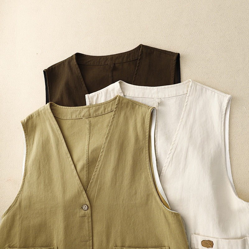 Gretchen | Women's Relaxed Button Vest