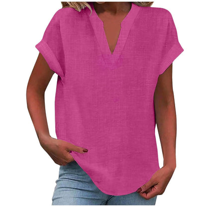 Vivian | Women's Relaxed V-Neck Blouse – V-Neck, Casual