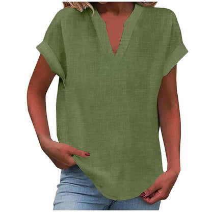 Vivian | Women's Relaxed V-Neck Blouse – V-Neck, Casual
