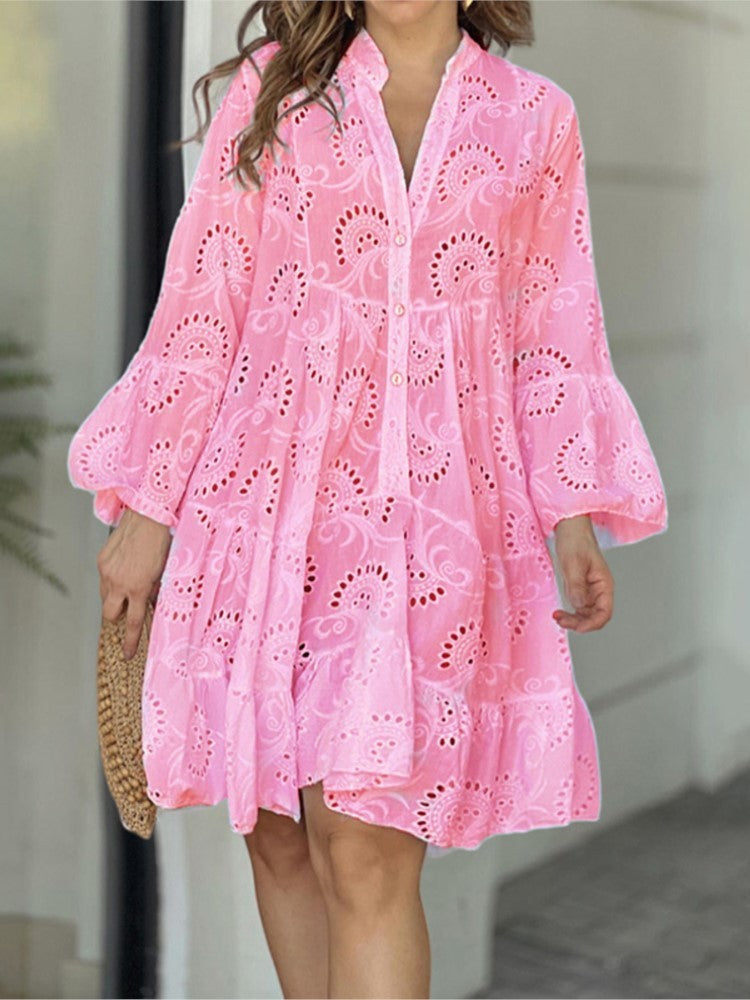 Christine | Women's Pattern Tiered Mini Dress