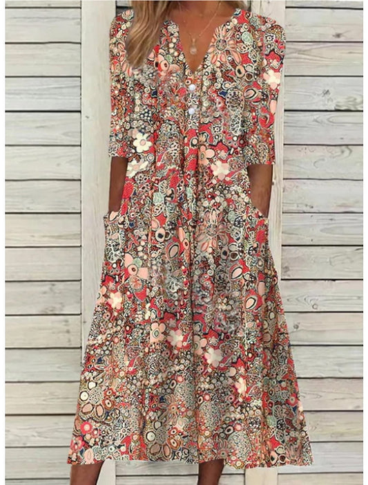 Alexandra | Women's Elegant Summer Dress with Belly Cover – Elegant, Summer