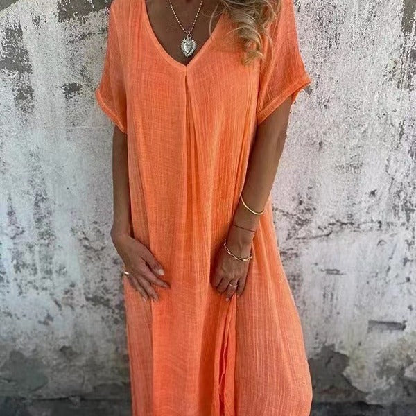 Ember | Women's Loose V-neck Dress – V-Neck