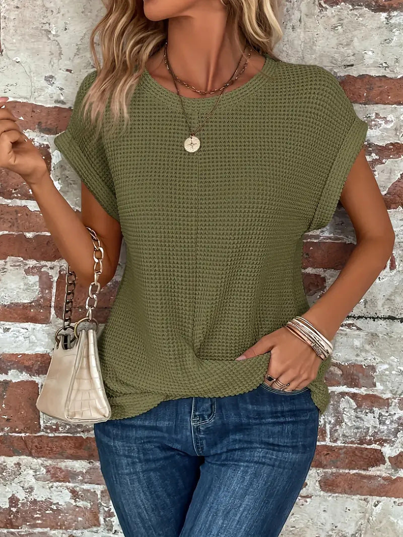 Meadow | Women's Waffle Knit Casual Tee
