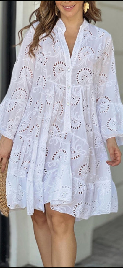 Christine | Women's Pattern Tiered Mini Dress