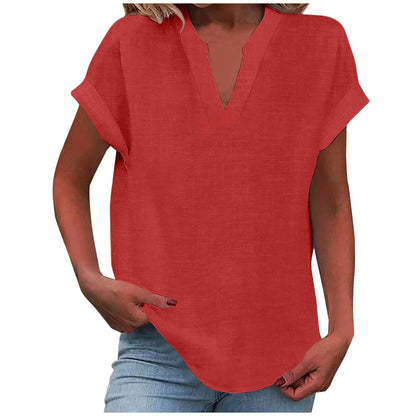 Vivian | Women's Relaxed V-Neck Blouse – V-Neck, Casual