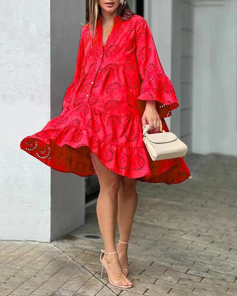 Christine | Women's Pattern Tiered Mini Dress