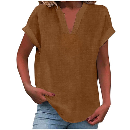Vivian | Women's Relaxed V-Neck Blouse – V-Neck, Casual