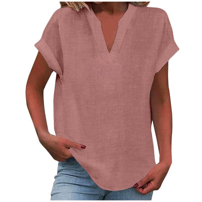 Vivian | Women's Relaxed V-Neck Blouse – V-Neck, Casual
