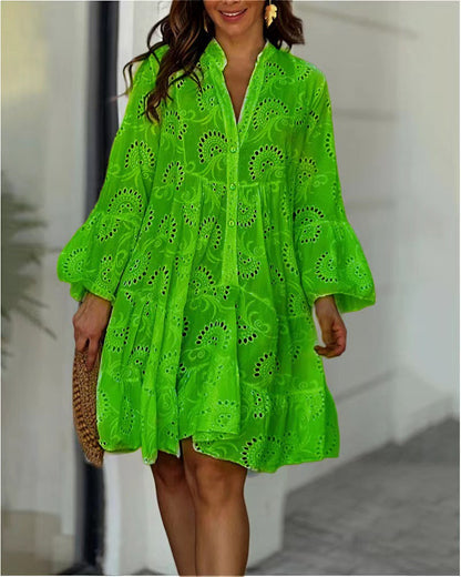 Christine | Women's Pattern Tiered Mini Dress