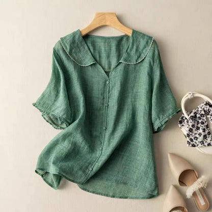 Terra | Women's Vintage Blouse with Button Detail – Casual