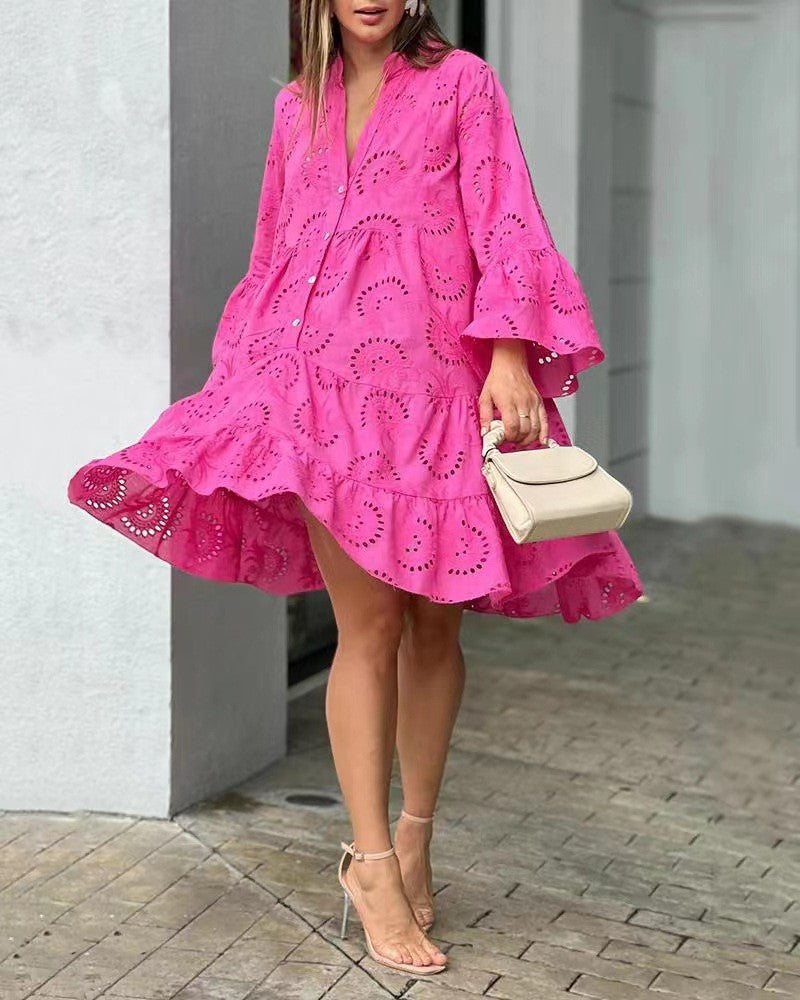 Christine | Women's Pattern Tiered Mini Dress