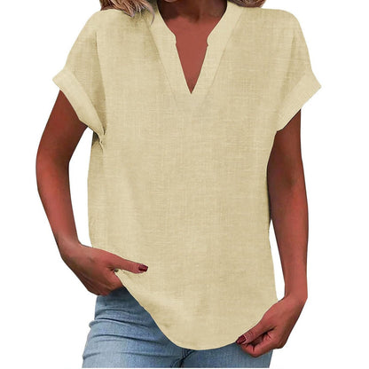 Vivian | Women's Relaxed V-Neck Blouse – V-Neck, Casual
