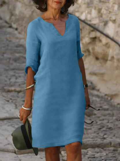 Kay | Women's Elegant Dress with V-Neck – V-Neck, Elegant