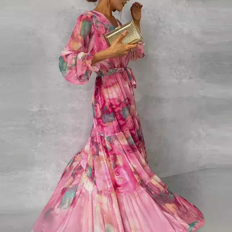 Emily | Women's Elegant Floral Handmade Dress – Floral Print, Elegant