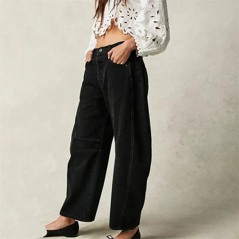 Somerset | Women's High Waist Barrel Leg Jeans Relaxed Fit Denim – Denim