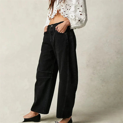 Somerset | Women's High Waist Barrel Leg Jeans Relaxed Fit Denim – Denim