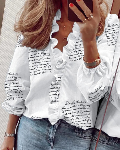 Valerie | Women's Feminine Blouse with Playful Ruffles – Mini, Ruffle Detail