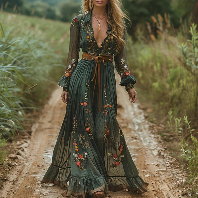 Charlene | Women's Bohemian Floral Maxi Dress – Maxi, Floral Print