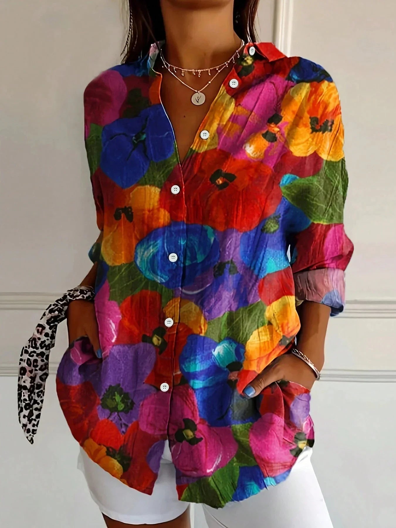 Audrey | Women's Colorful Blouse with Playful Print – Casual