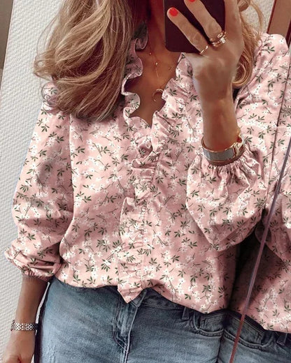 Valerie | Women's Feminine Blouse with Playful Ruffles – Mini, Ruffle Detail