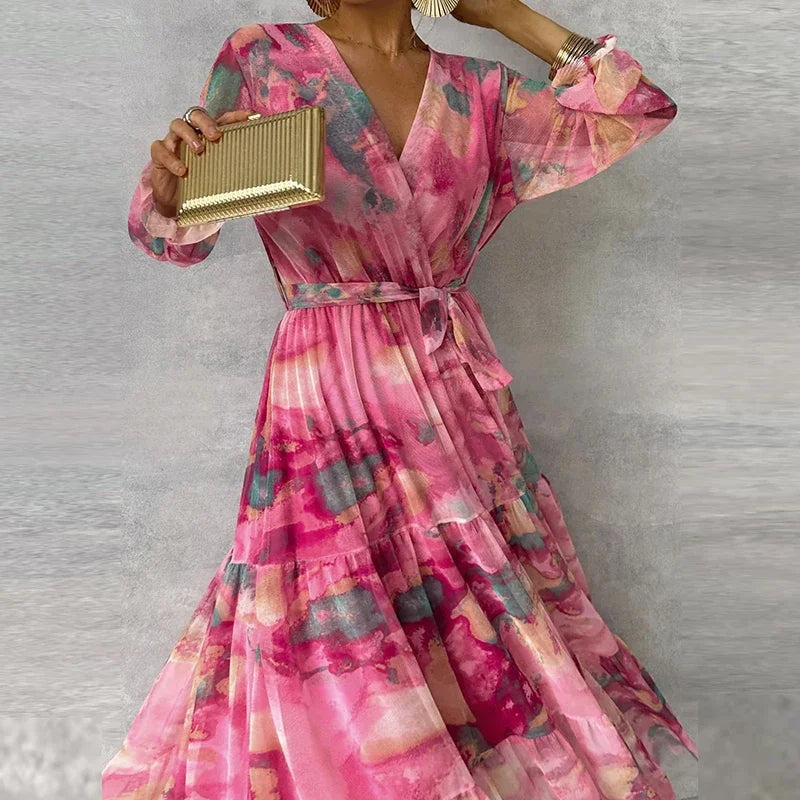 Emily | Women's Elegant Floral Handmade Dress – Floral Print, Elegant