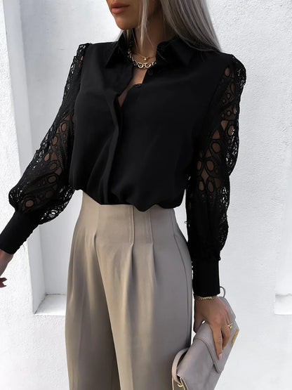 Jolene | Women's Sophisticated Blouse with Exquisite Sleeves – Casual