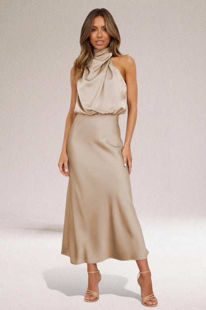 Maria | Women's Elegant Halter Neck Dress – Elegant