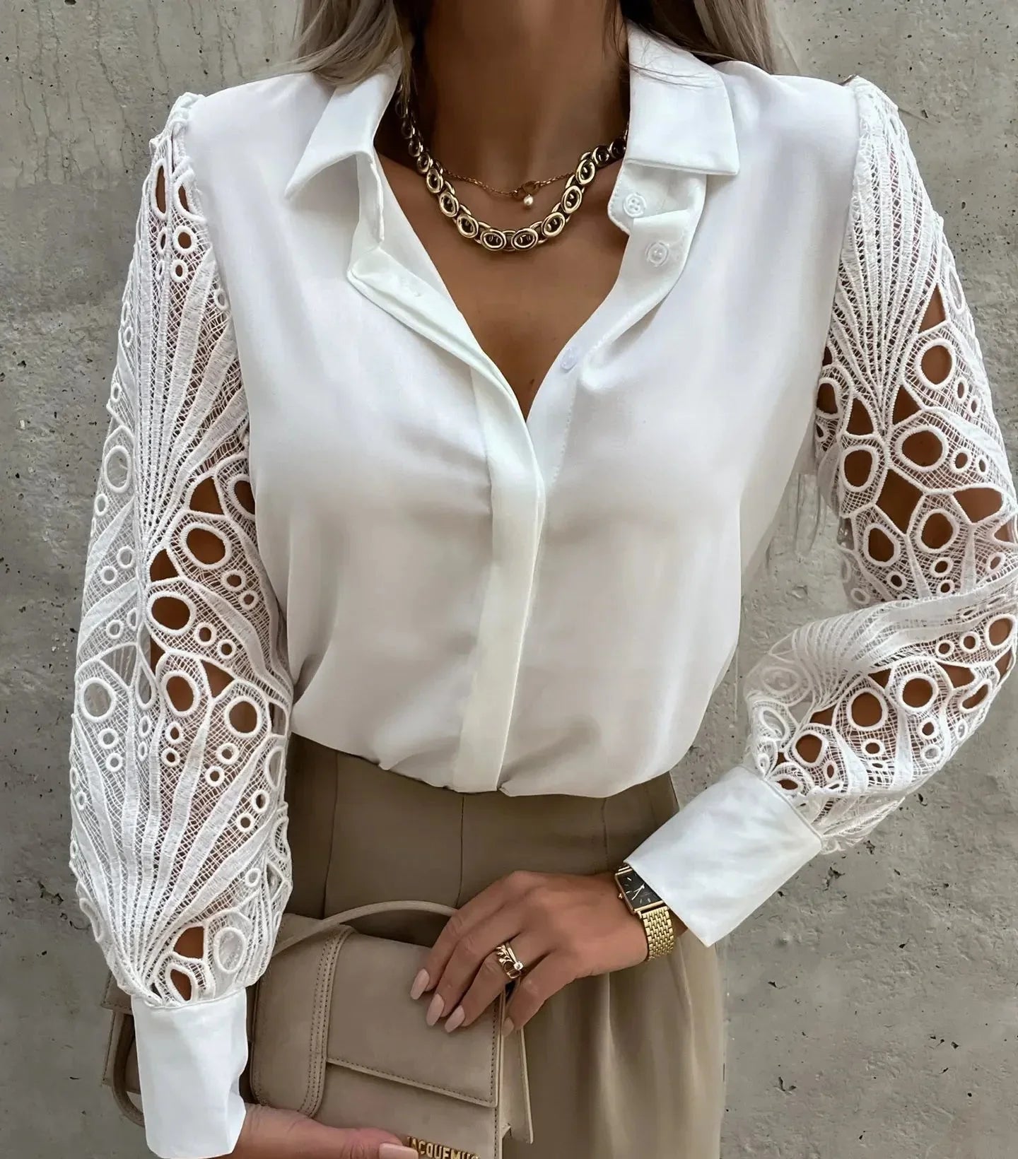 Jolene | Women's Sophisticated Blouse with Exquisite Sleeves – Casual