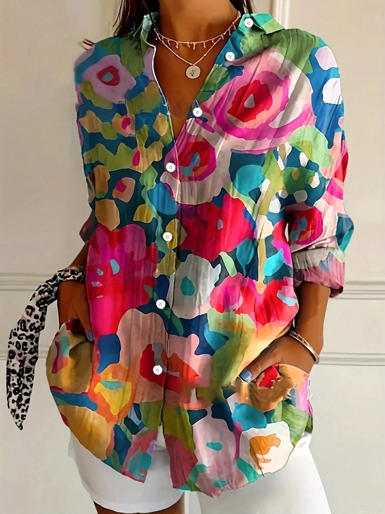 Audrey | Women's Colorful Blouse with Playful Print – Casual
