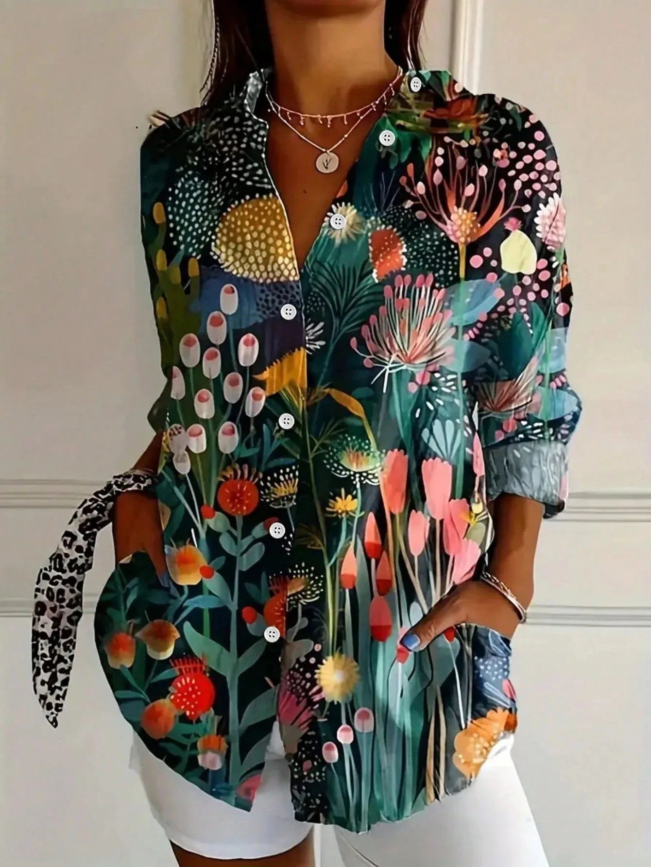 Audrey | Women's Colorful Blouse with Playful Print – Casual