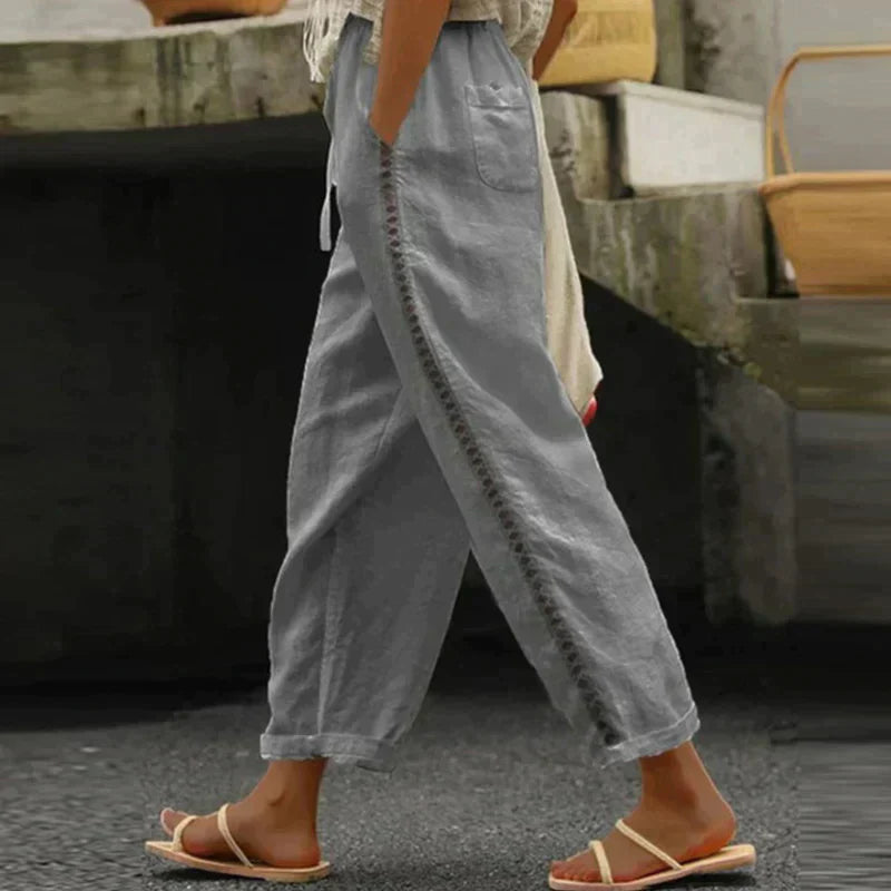 Stella | Women's Pants High Waist Tapered Leg Side Stripe