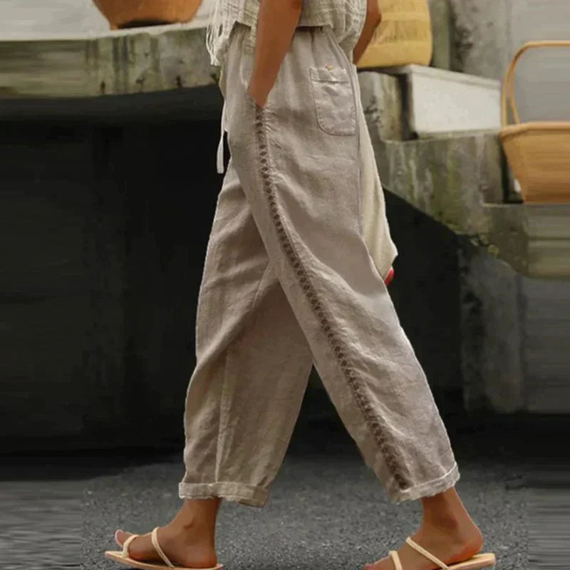 Stella | Women's Pants High Waist Tapered Leg Side Stripe