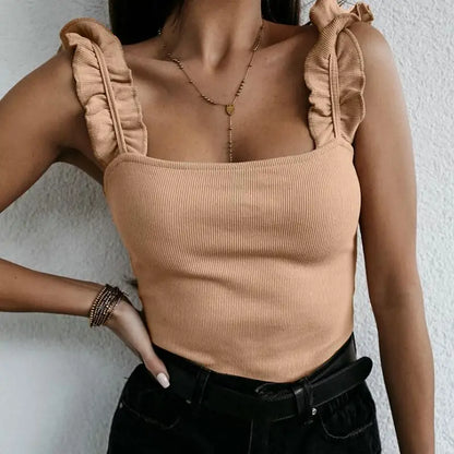 Vivian | Women's Delightful Ruffled Summer Top – Ruffle Detail, Summer