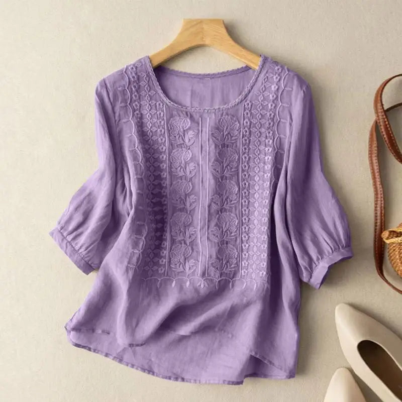 Kathleen | Women's Floral Relaxed Blouse – Floral Print, Casual