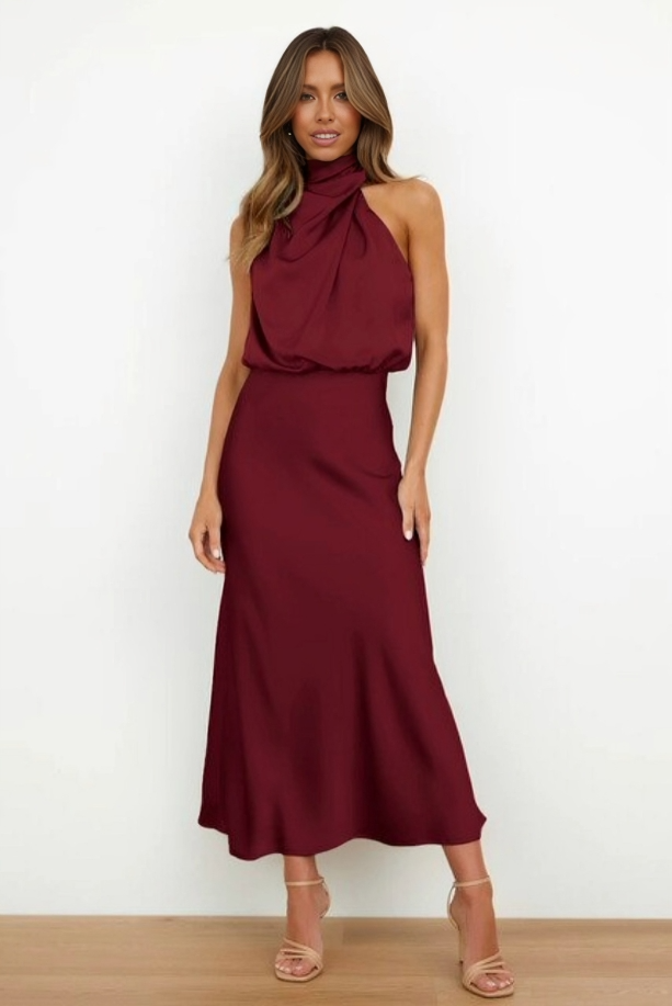 Amanda | Women's Elegant Halter Evening Dress – Elegant