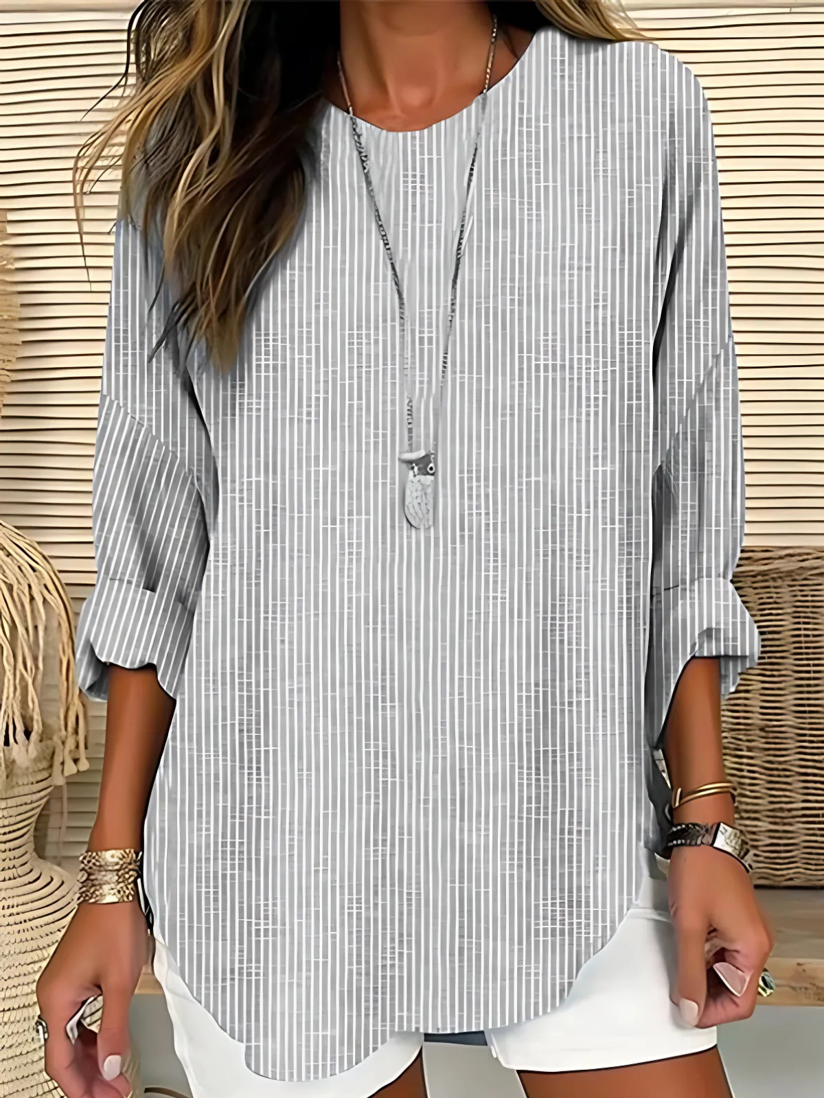 Bella | Women's Trendy Striped Blouse – Casual