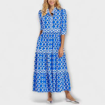 Viola | Women's Midi Dress with Chain Pattern – Midi