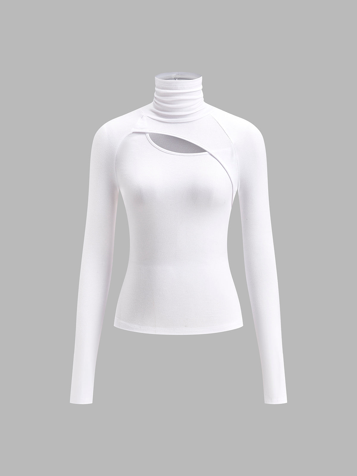 Mella | Women's Turtleneck Cutout Top Long Sleeve Fitted Going Out Top – Long Sleeve