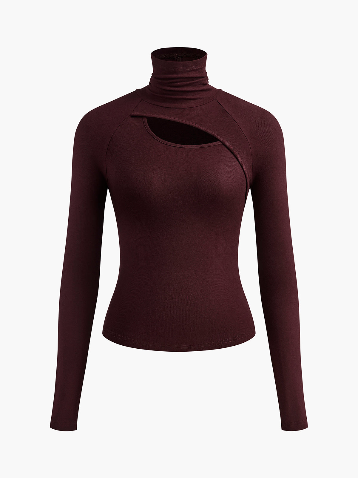 Mella | Women's Turtleneck Cutout Top Long Sleeve Fitted Going Out Top – Long Sleeve