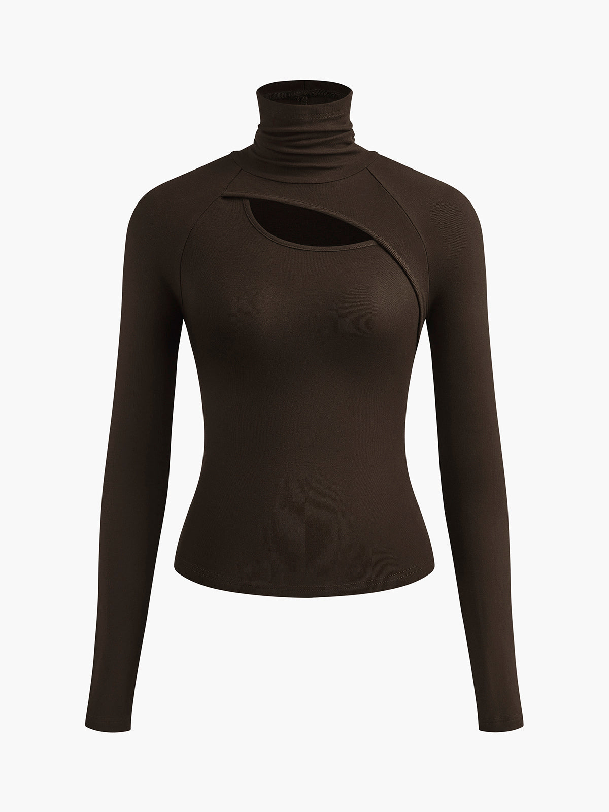 Mella | Women's Turtleneck Cutout Top Long Sleeve Fitted Going Out Top – Long Sleeve