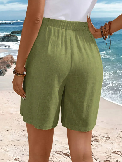 Heather | Women's Comfortable Shorts With Buttons