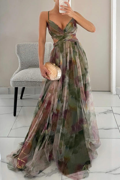 Jeda | Women's Beautiful Floral Print Maxi Dress – Maxi, Floral Print