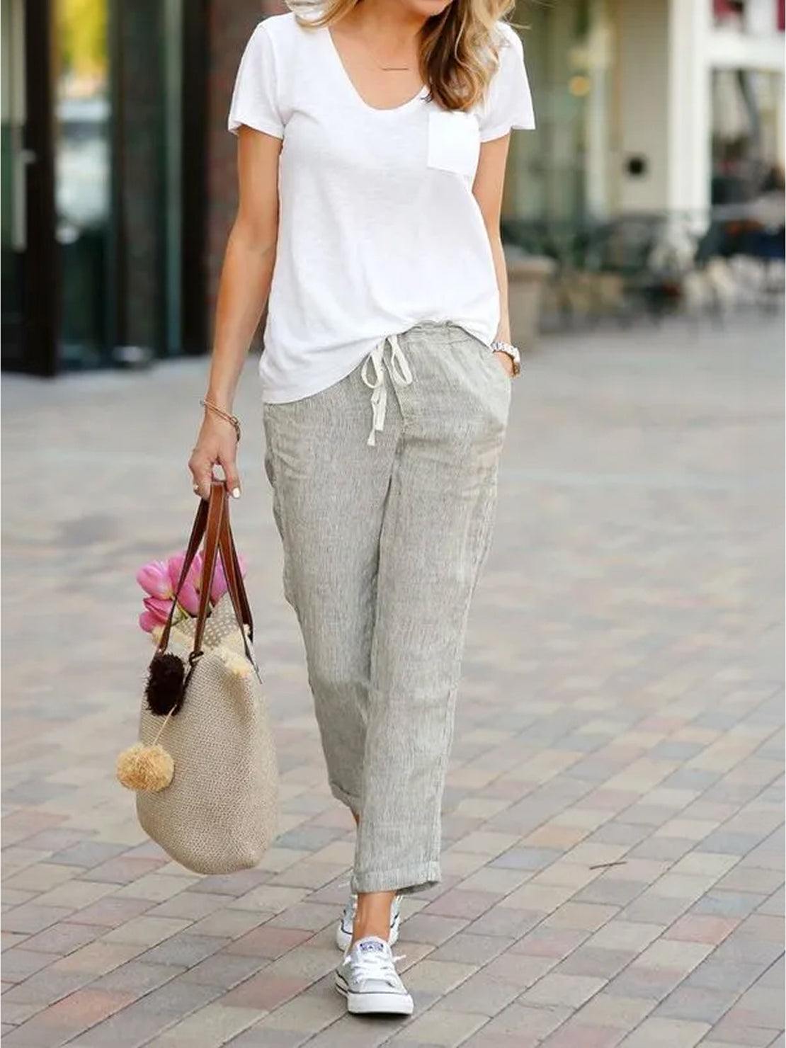 Gerlin | Women's Casual Drawstring Straight-Leg Casual Pants