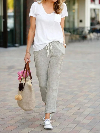 Gerlin | Women's Casual Drawstring Straight-Leg Casual Pants