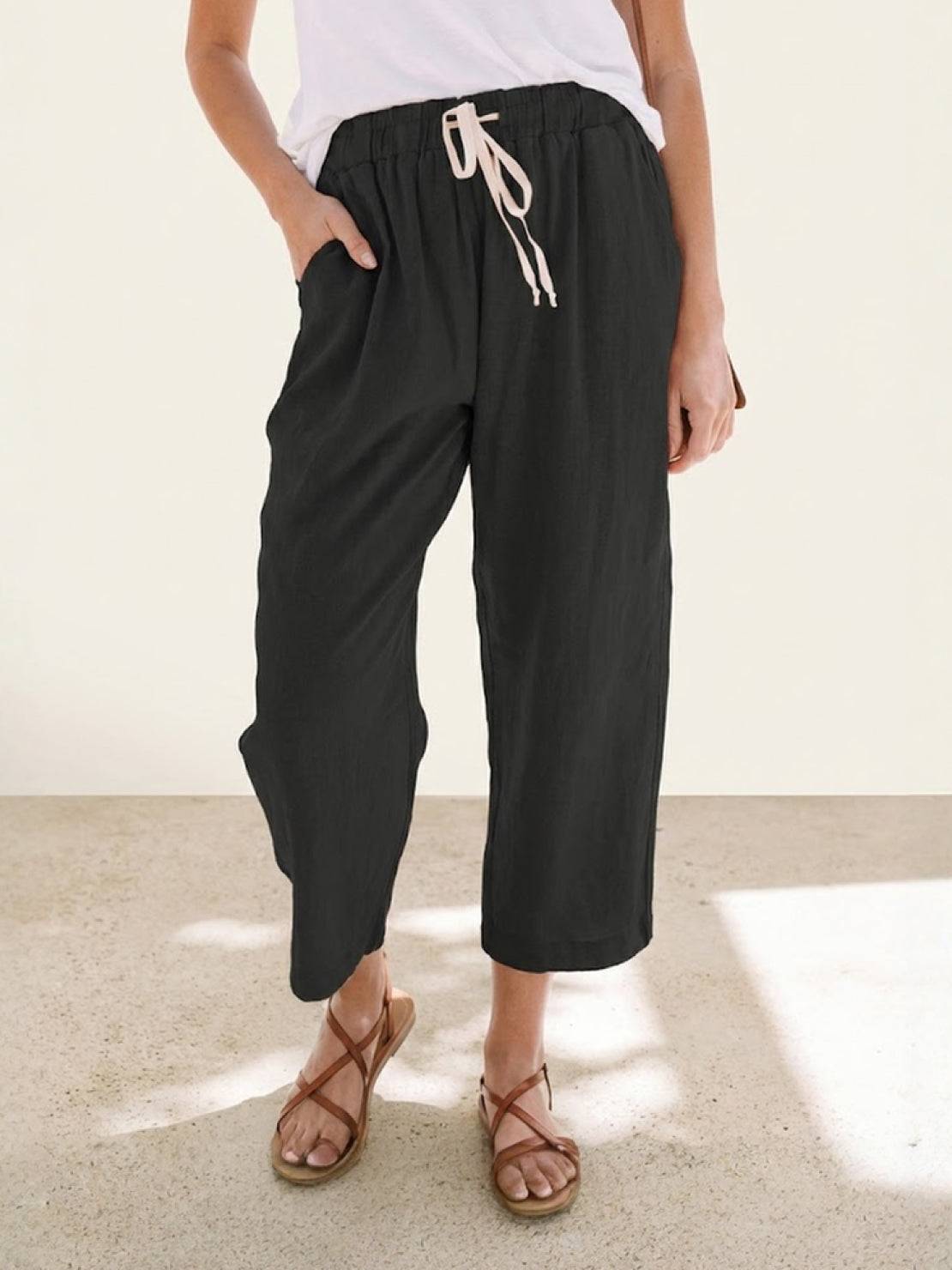 Gerlin | Women's Casual Drawstring Straight-Leg Casual Pants