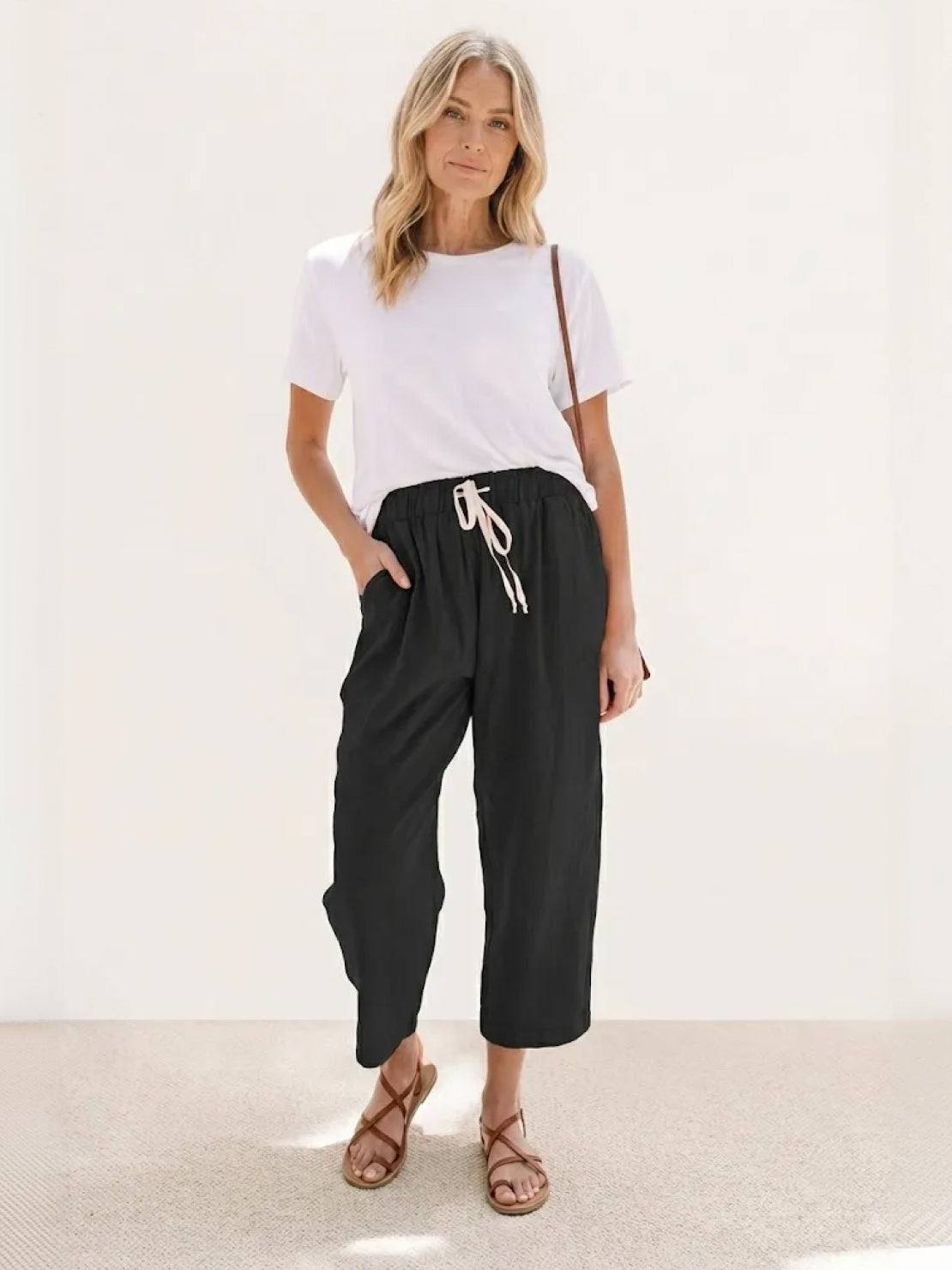 Gerlin | Women's Casual Drawstring Straight-Leg Casual Pants