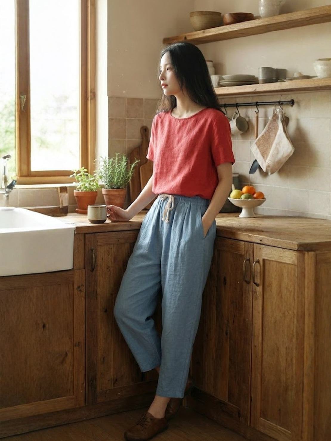 Gerlin | Women's Casual Drawstring Straight-Leg Casual Pants