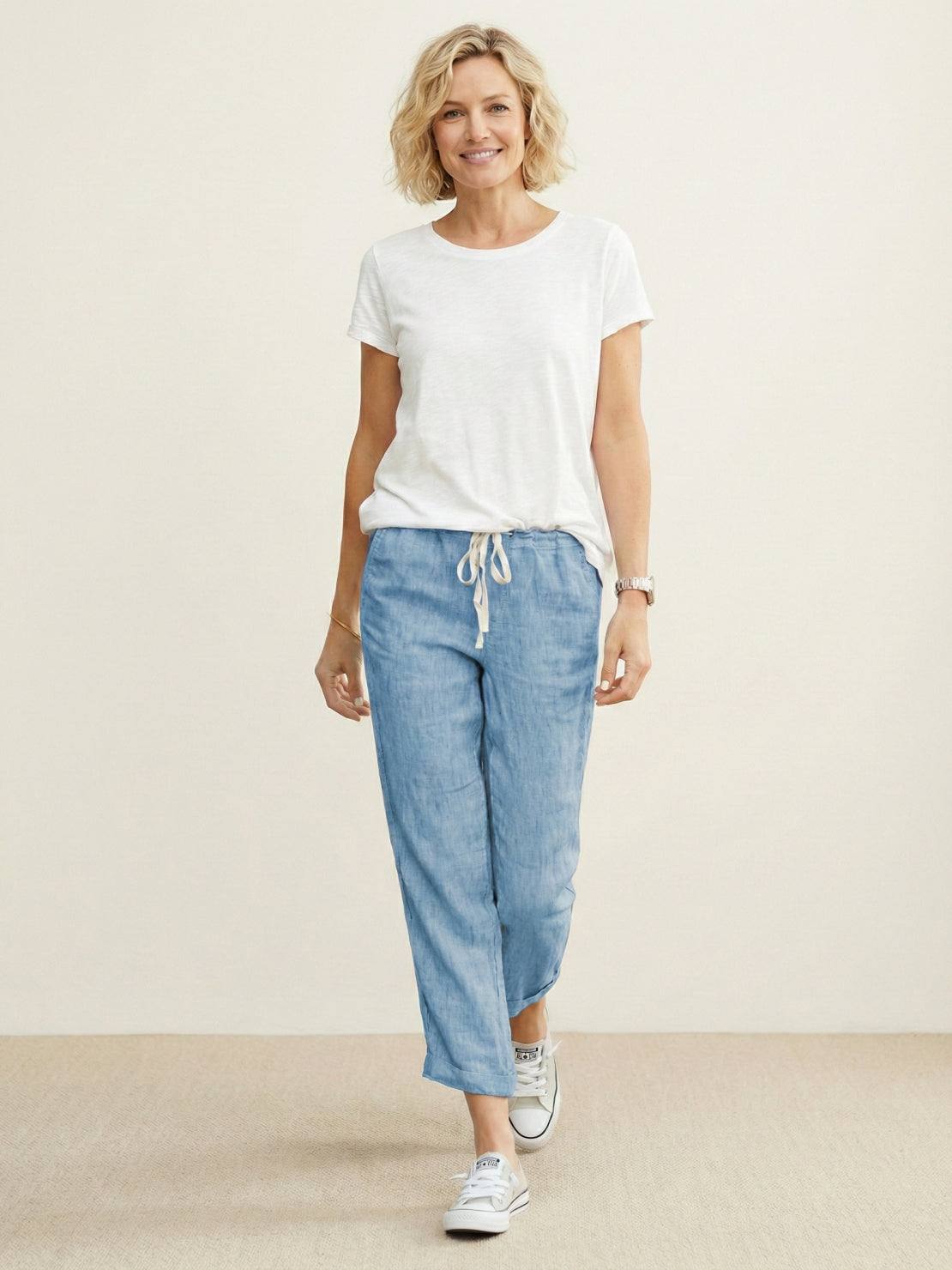 Gerlin | Women's Casual Drawstring Straight-Leg Casual Pants
