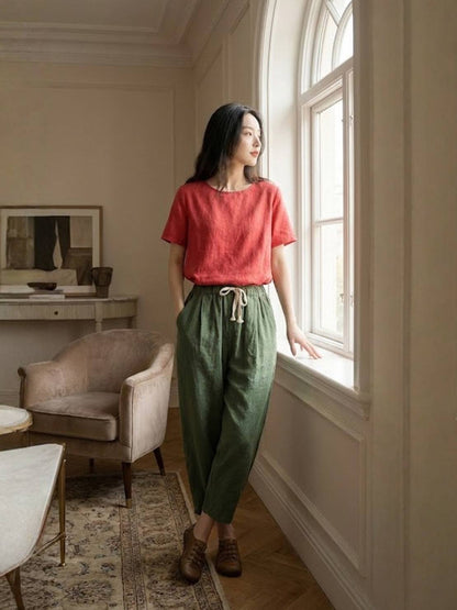 Gerlin | Women's Casual Drawstring Straight-Leg Casual Pants